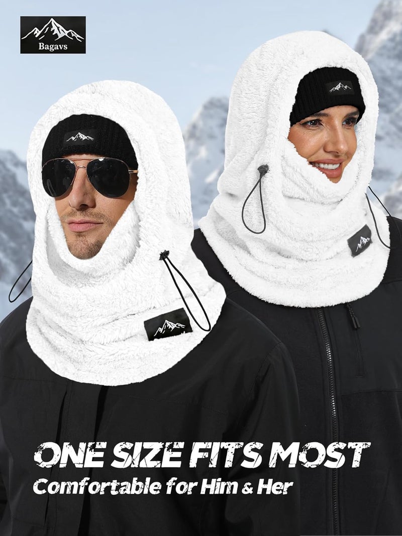Bagavs Ski Mask Balaclava for Women Men Windproof Fleece Winter Face Mask Cold Weather Hat Neck Warmer - Image 3